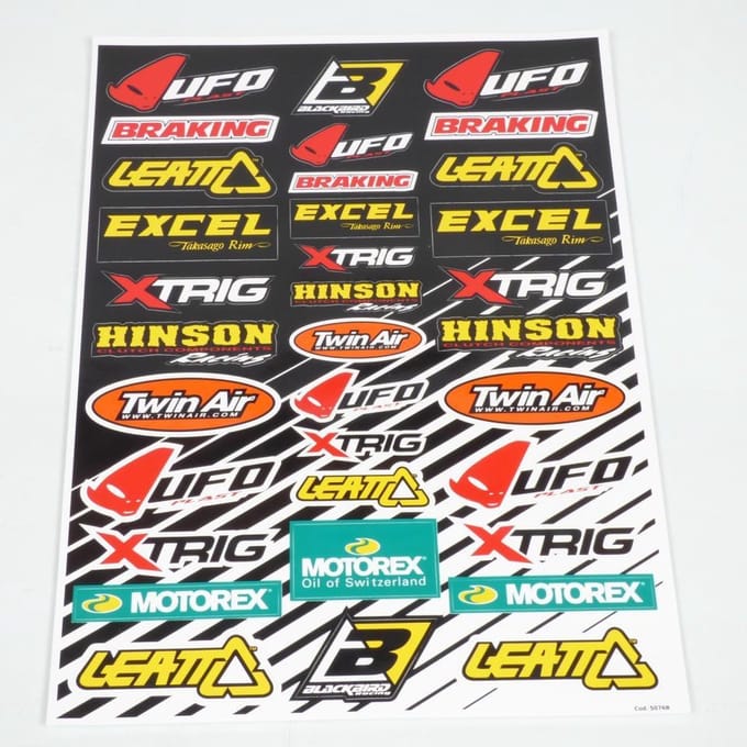 Planche stickers autocollant Blackbird multimarque pour moto scooter UFO BRAKING...