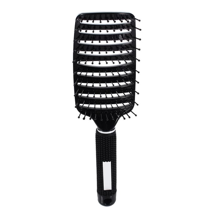 Peigne Brosse Professionnel Antistatique à Rangées Courbées Coiffure Masseur Brosse à Cheveux noir