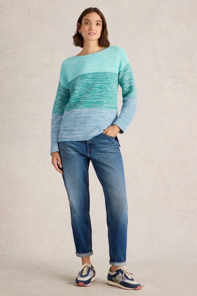 White Stuff Jana Twist Jumper Blue Multi Taglia: 10 REGULAR | Maglioni a maglia Outlet | Donna | Blu