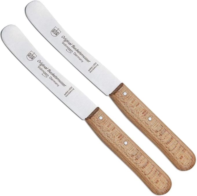 RÖR Solingen Ontbijtmes Buckels – Lemmet 11,5 cm – Beukenhout – 2 stuks
