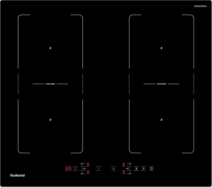 Inbouw Inductiekookplaat 60 cm - 4 Zones, Flexzone, 7200W, Timer & Boostfunctie