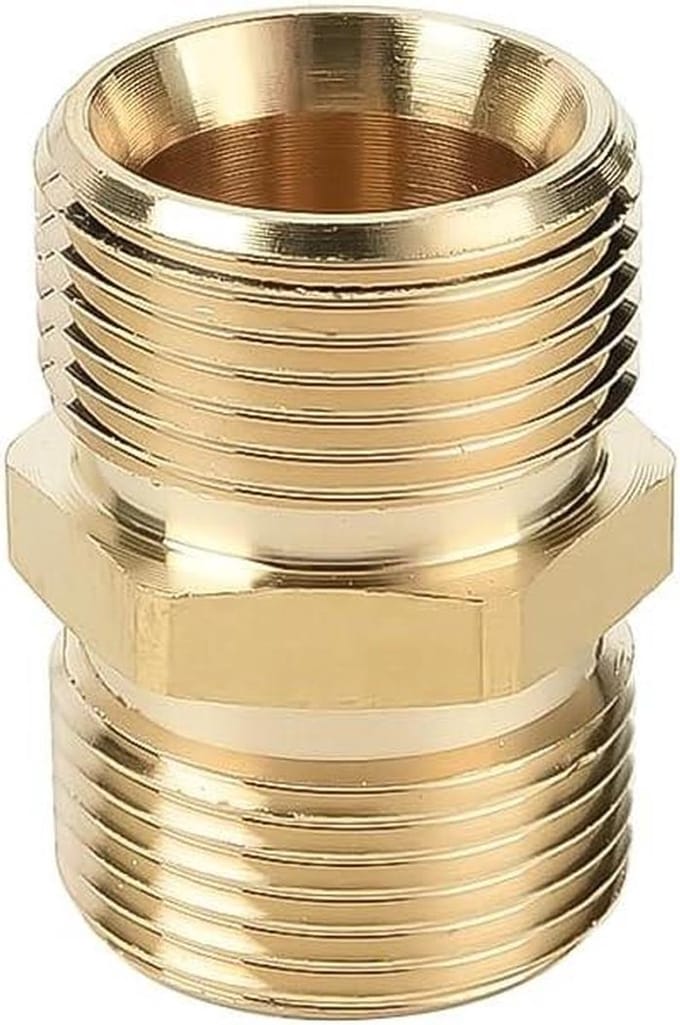 Messing Adapter - Hogedruk Connector - Slangen Verlengen - Corrosiebestendig Messing - 22mm Mannelijk - Goud