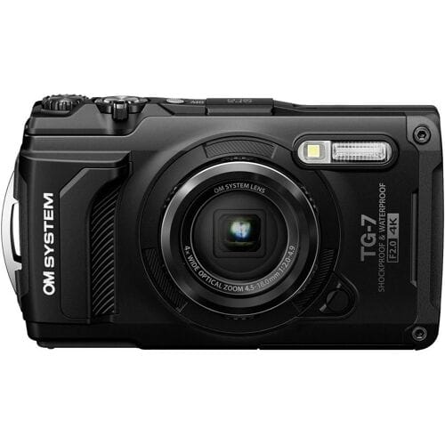 OM System TG-7 black Digitale camera 12 Mpix Zoom optisch: 4 x Zwart Schokbestendig, Waterdicht, 4K video