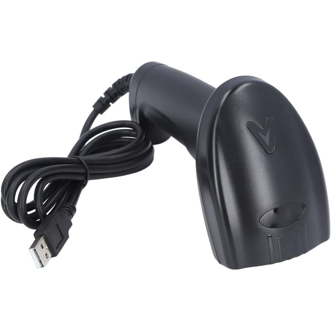 USB Bekabelde Barcodescanner 1D Barcode Scanpistool Handheld Barcodelezer voor Winkel Supermarkt black