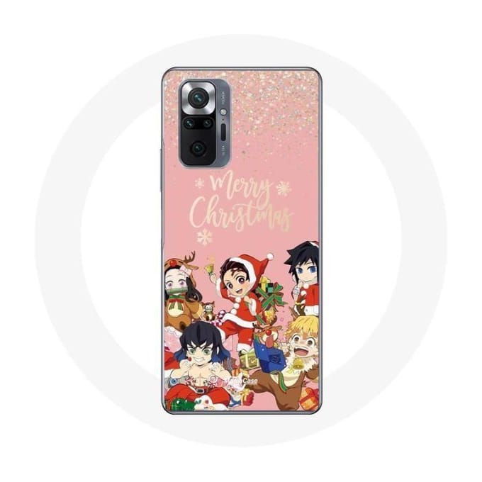 Coque pour Xiaomi Redmi Note 10 Pro Demon slayer merry christmas affiche Anime Manga