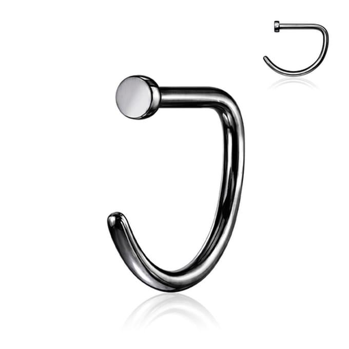 Piercing titanium D-shape 0.8x10 - zwart - LMPiercings