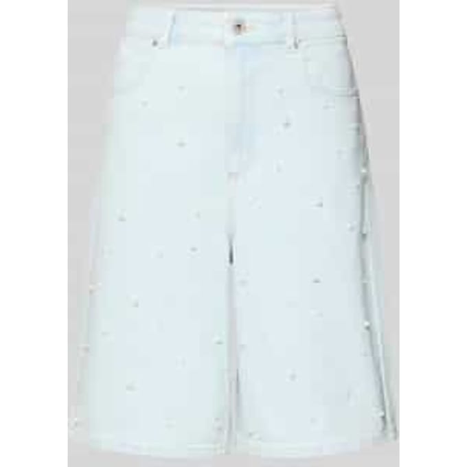 Bermuda’s in denimlook met parels
