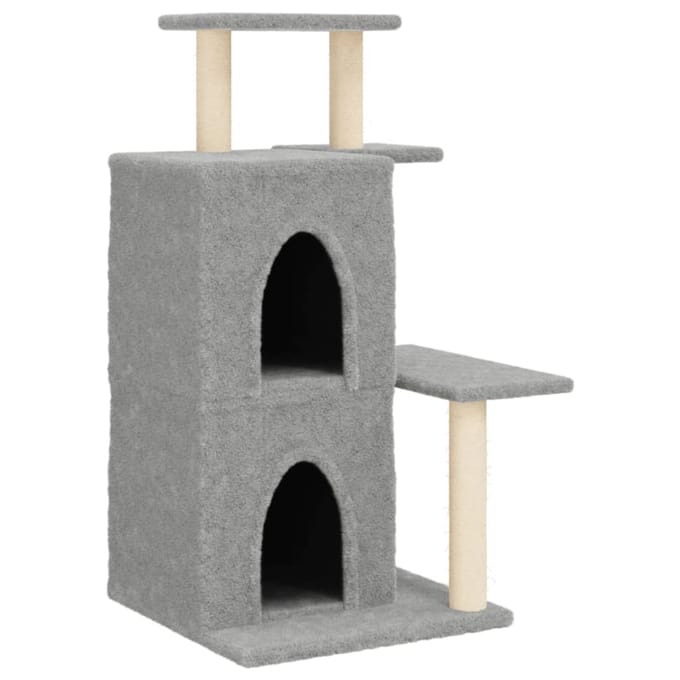 vidaXL - Kattenmeubel - met - sisal - krabpalen - 97 - cm - lichtgrijs