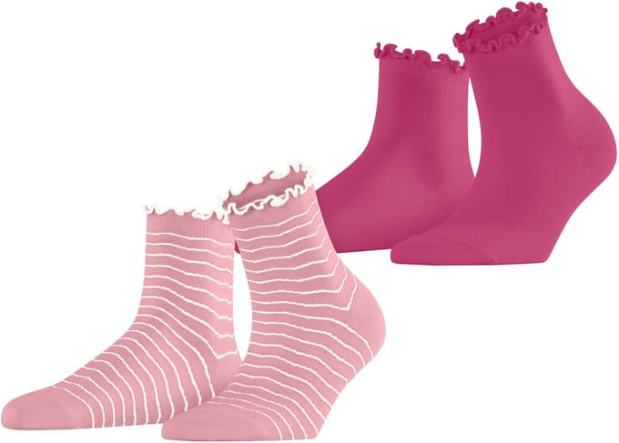 Esprit Wavy Line 2-Pack gedessineerd katoen Multipack Sokken dames roze - maat 35-38