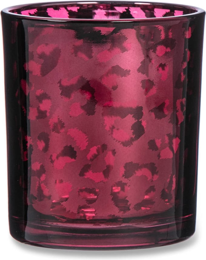 Blokker theelichthouder leopard roze 10cm