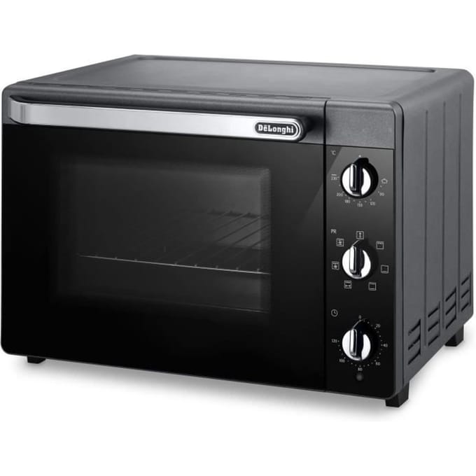 Mini-oven - Hetelucht - Draaispit - DELONGHI - EO40123.S - Zwart - 40 L - 51,5 x 44 x 36 cm - 2000 W