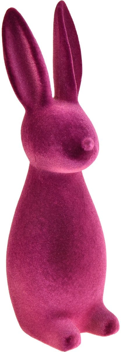 Pluche paashaas decoratie, paars, 15×15,5×47 cm