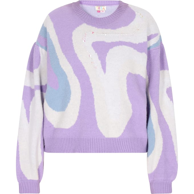 IZIA Jumper Dames Wit lichtroze aqua lavendel