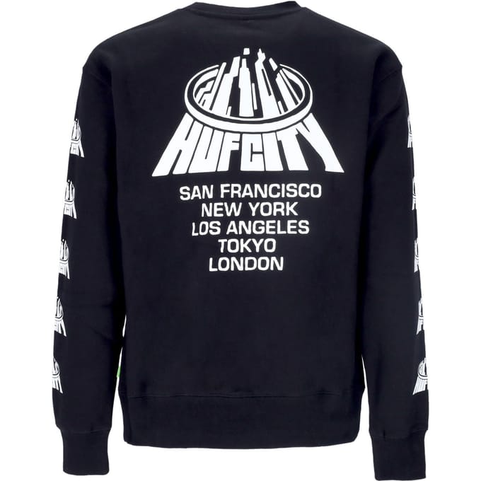 Huf City Crewneck Heren Sweatshirt Zwart