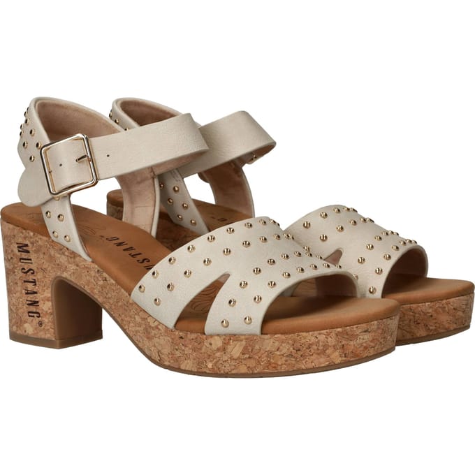 Sandalen Mustang Sandalen Hak Sandalen Hak - gebroken wit - Maat