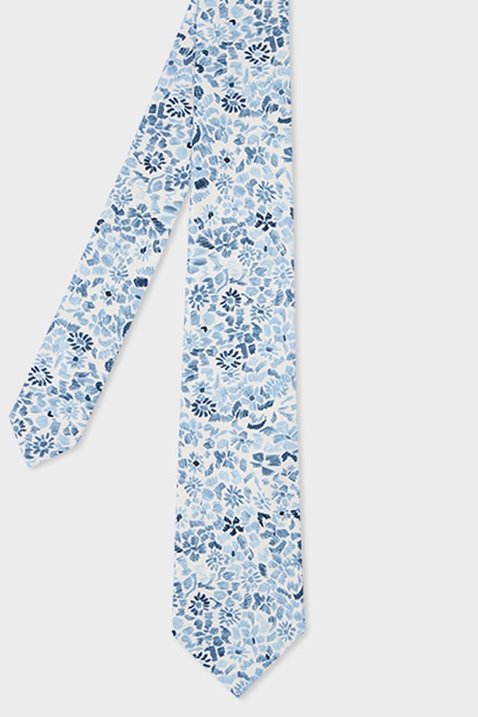 Paul Smith Tie Pencil Floral Light Blue Größe: 8 | Krawatten Outlet | Herren | Blau
