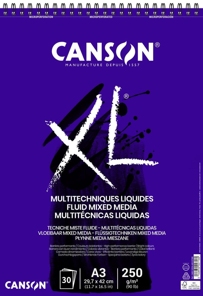 Mixed mediapapier canson xl 250gr a3 extra wit | 5 stuks