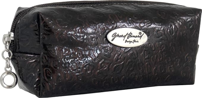 Make-up boxje, voelbare print donker bruin