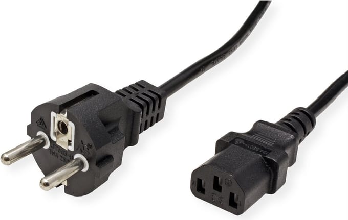 Value 19.99.1023 Apparaat (koud), Monitor, Stroom, Computer Aansluitkabel Zwart 0.6 m