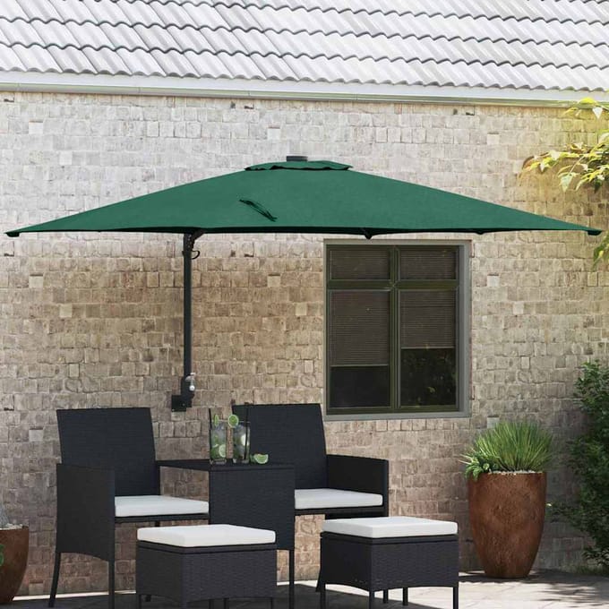 vidaXL - Tuinparasol - 248,5 - x - 247,5 - x - 160 - cm - Polyester - en - Staal - Groen