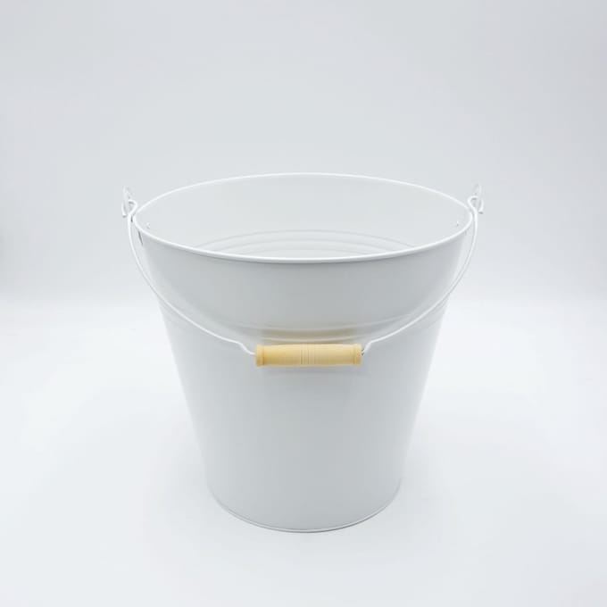 UNUS® Emmer metalen diameter 29 cm wit