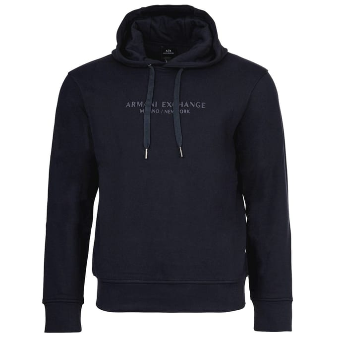 Printed Hooded Cotton Sweatshirt with Long Sleeves - Blue