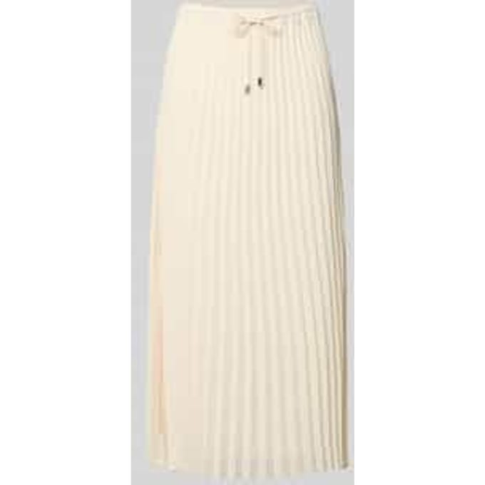 Plissé Midi Rok in Mousseline met Koord Dames COMMA