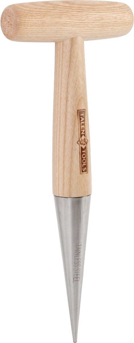 Talen Tools - Pootstok - Met T-greep - Rvs - Essenhout