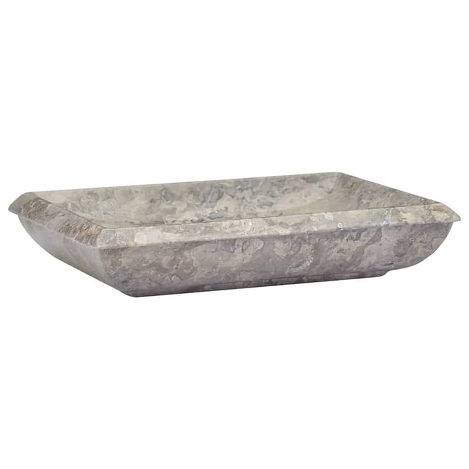 vidaXL - Gootsteen - 50x35x10 - cm - marmer - grijs