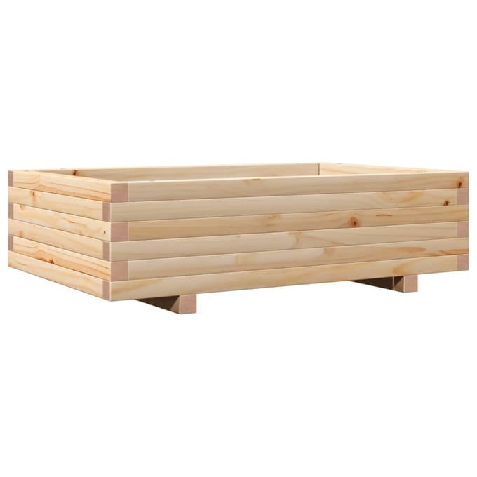 vidaXL - Plantenbak - 90x60x26,5 - cm - massief - grenenhout