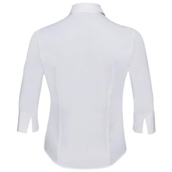 Russell Collectie Dames/Dames 3/4 Mouw Easy Care Gevoelig overhemd (Wit)