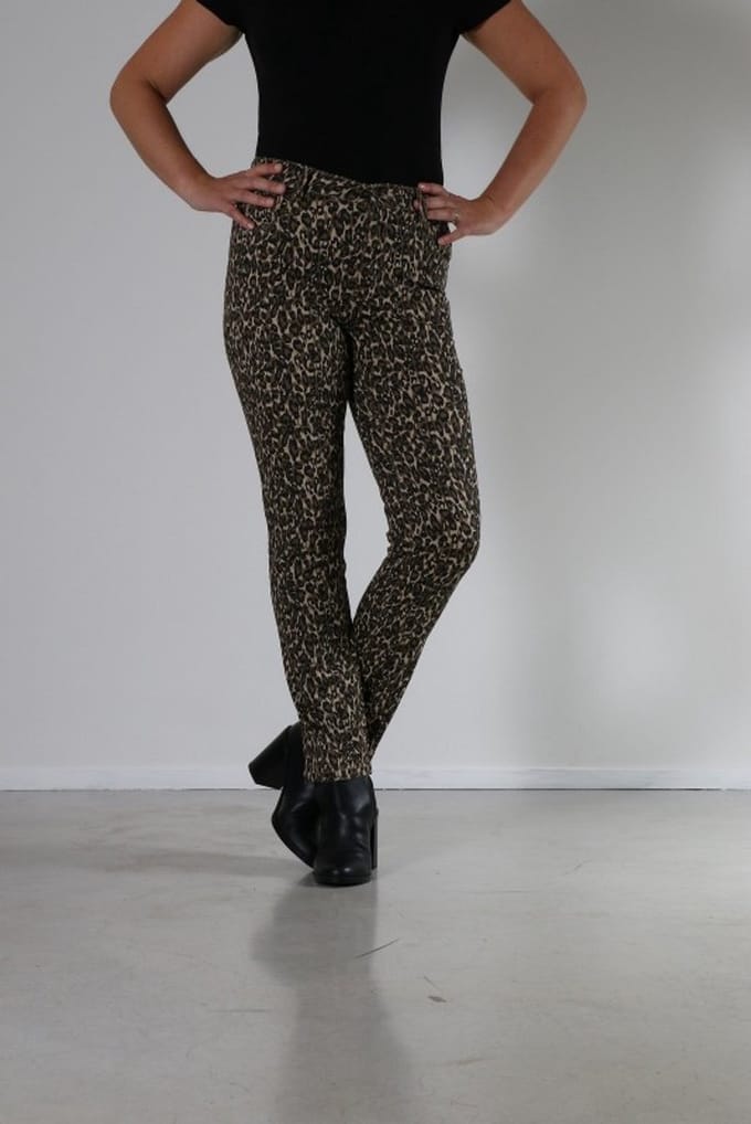 New Star - Broek Alice bruin print dames L31 - maat 28