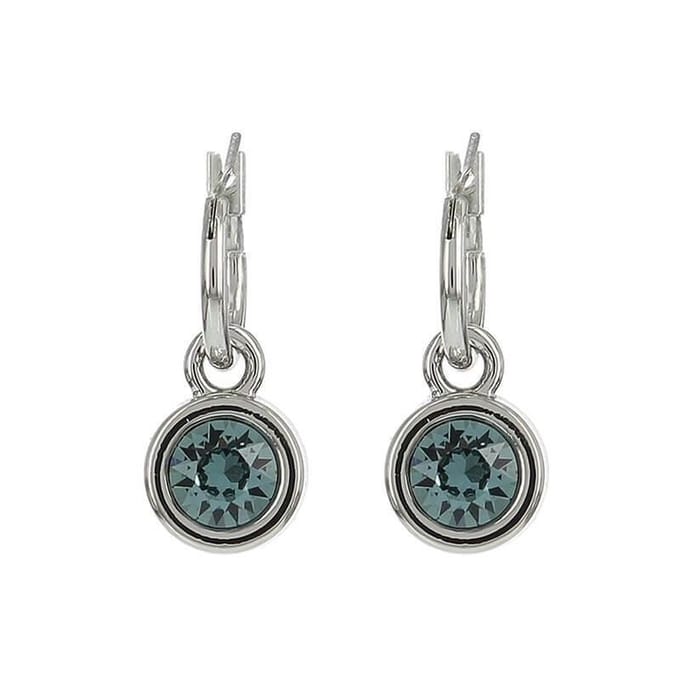 Biba Hang Oorbellen met Swarovski Steentje Ind. Sapphire