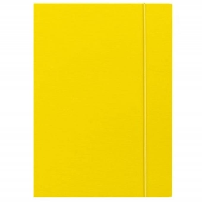 Gele A4-map met elastiek, gelakt, 350 g