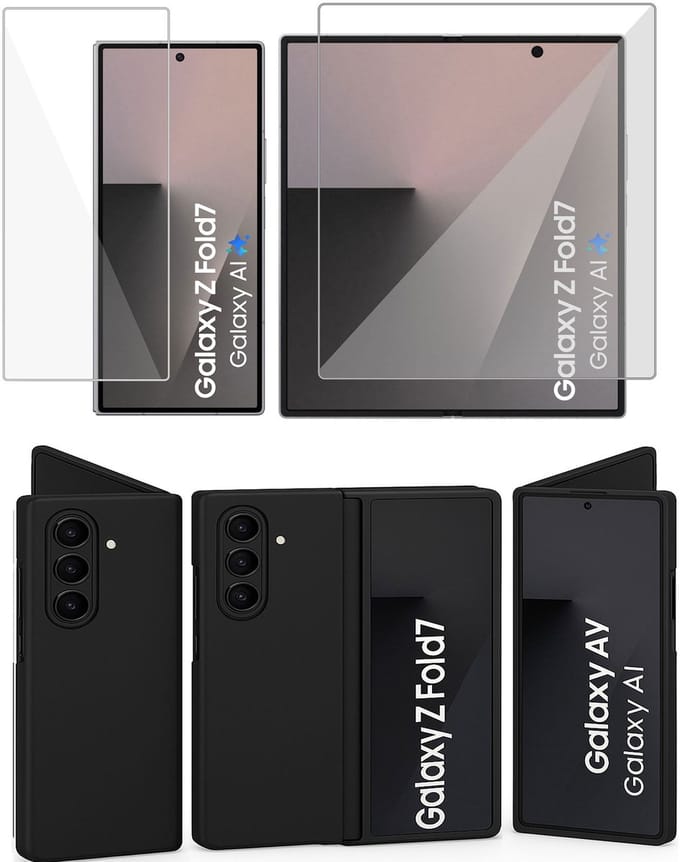 ChiGuard Hoesje & Screenprotector geschikt voor Samsung Galaxy Z Fold 7 - Case - Zwart