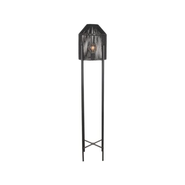 LABEL51 - Vloerlamp Ibiza - Zwart - 30x30x150cm
