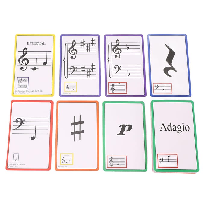 50 stuks Muziek Flashcards Kleurgecodeerd Dubbelzijdig Piano Noot Flashcards voor Leren gray