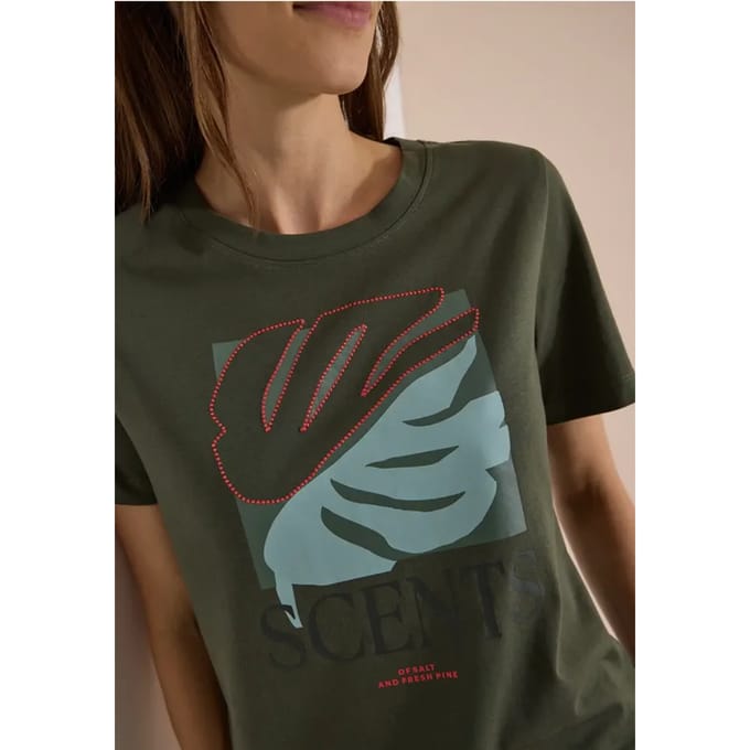 Shirt met ronde hals en frontprint
