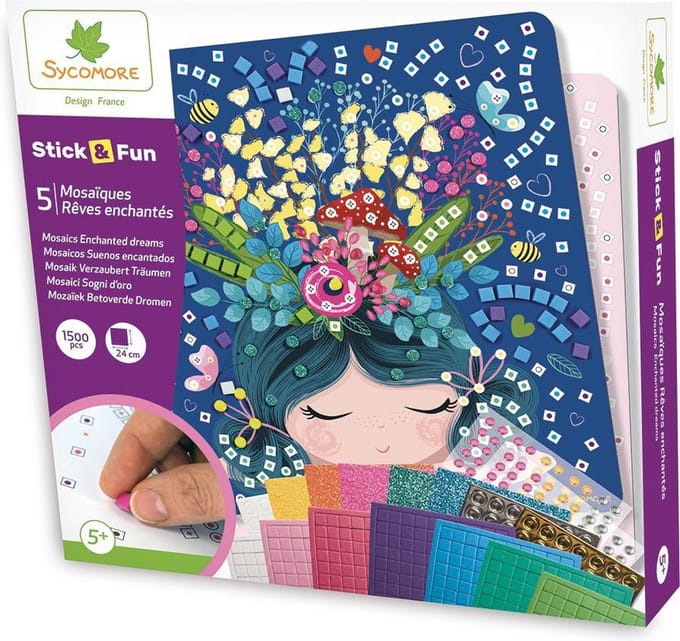 Sycomore mozaïek knutselset Stick'N Fun Rêves enchantés voor kinderen.