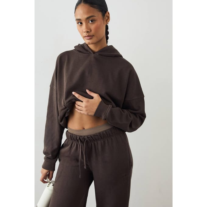Dames DSGN Studio Premium Heavyweight Gewassen Oversized Hoodie | Chocolate | Maat: Medium