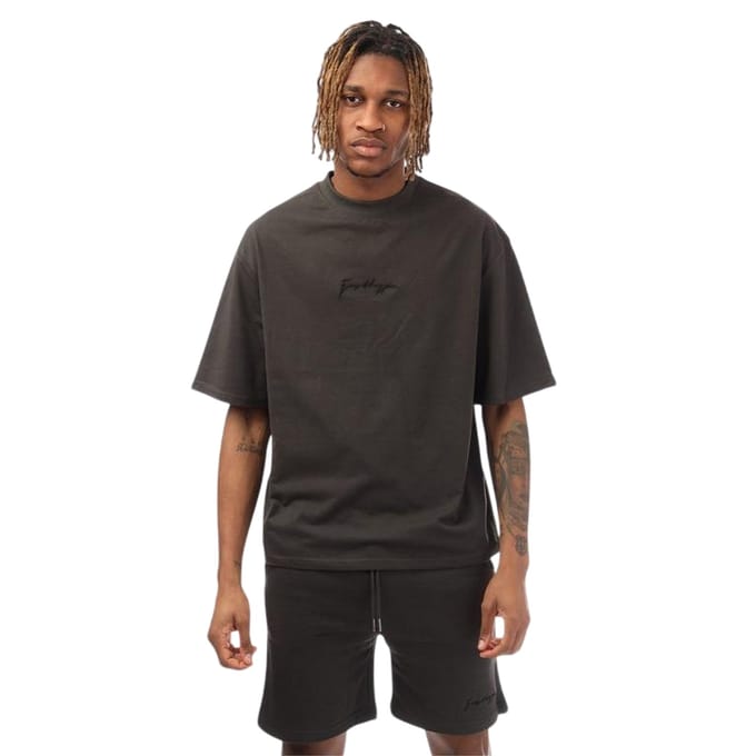 Hype Oversized T-shirt voor heren met kenmerkend logo (Zwart)