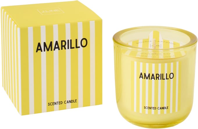 J-Line geurkaars Amarillo - Citrus Sense - polyresin - was/geel - large