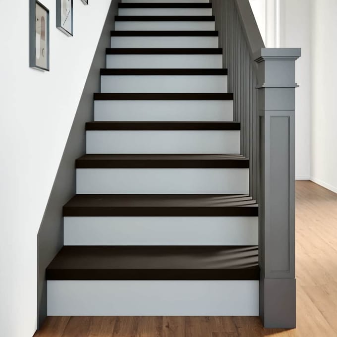 vidaXL - Traptreden - 2 - st - 80x30x2 - cm - massief - eikenhout - bruin-zwart