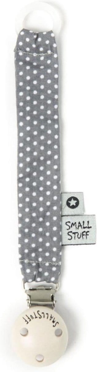 Smallstuff Fopspeenketting Stippen Katoen 19 Cm Grijs