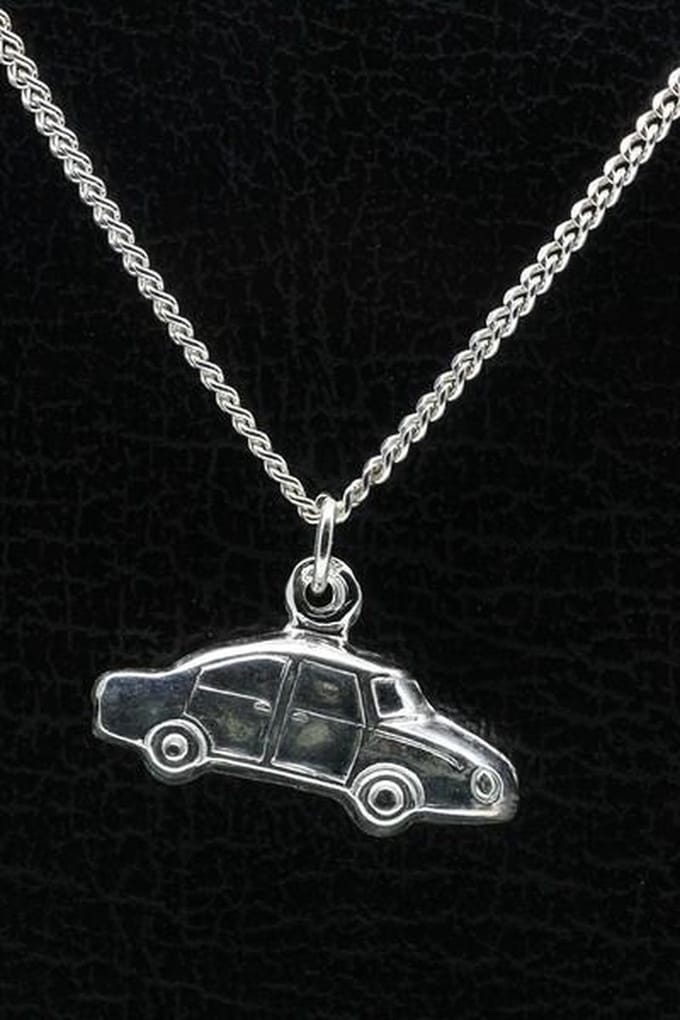 Zilveren Auto ketting hanger
