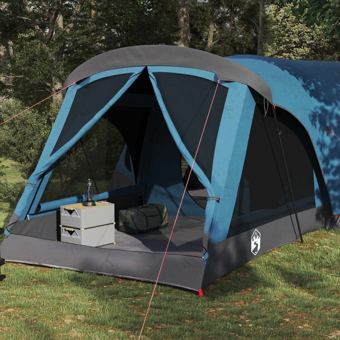 vidaXL - Familietent - 14-persoons - Blauw - 185T - Polyester - met - PU - Coating