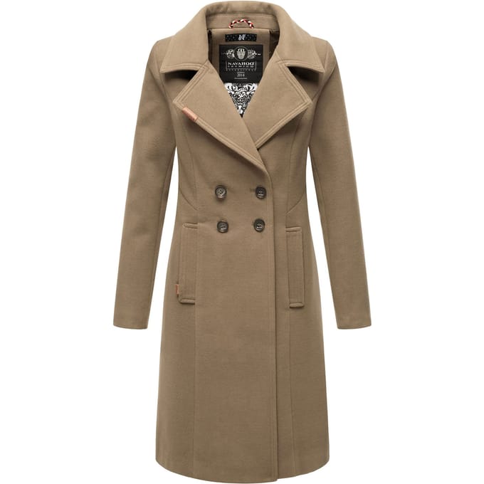 Navahoo Dames Trenchcoat Wooly – Premium Wintermantel met Elegante Pasvorm