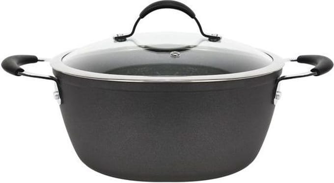 Ferveo Dura Braadpan met Deksel - 28cm - Zwart - Inductie