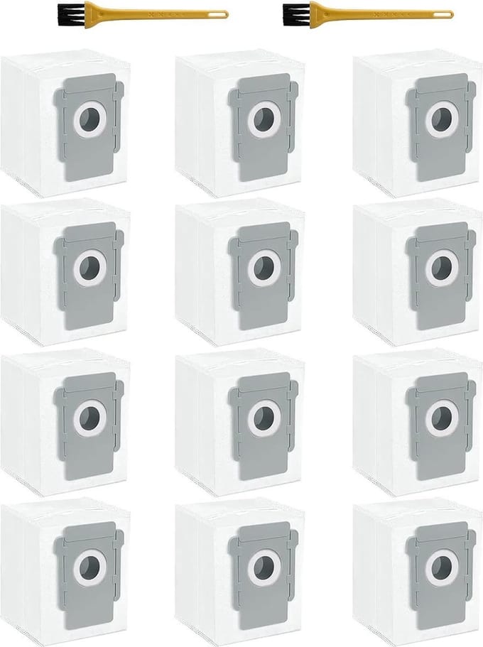 Accessoires geschikt voor iRobot Roomba i7/i7+/i7 Plus/E5/E6/E7: 12 stuks stofzuigerzakken.