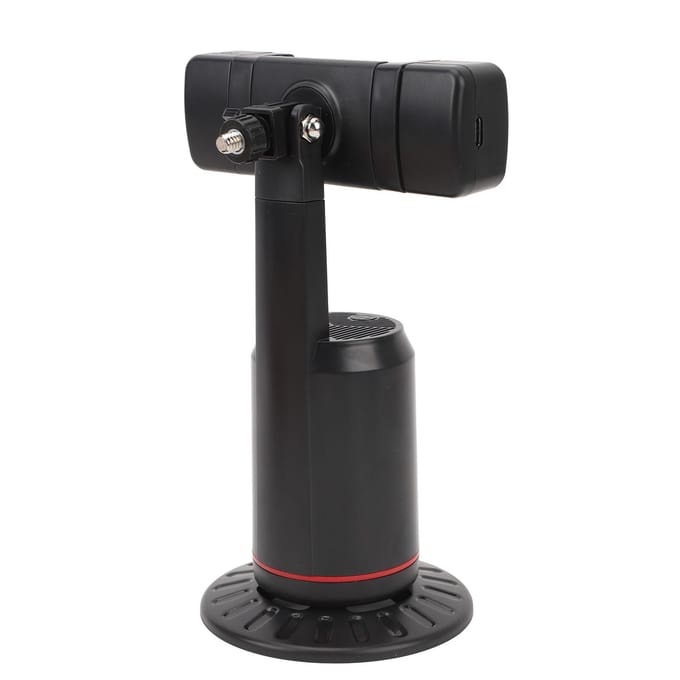 Auto Tracking Telefoonhouder 360 Graden Slimme Bewegende Telefoonstandaard met Afstandsbediening 2 Invullicht voor Live black